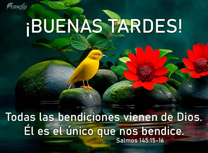 Todas las bendiciones vienen de Dios. Él es el único que nos bendice. ¡Buenas tardes! Salmos 145:15-16