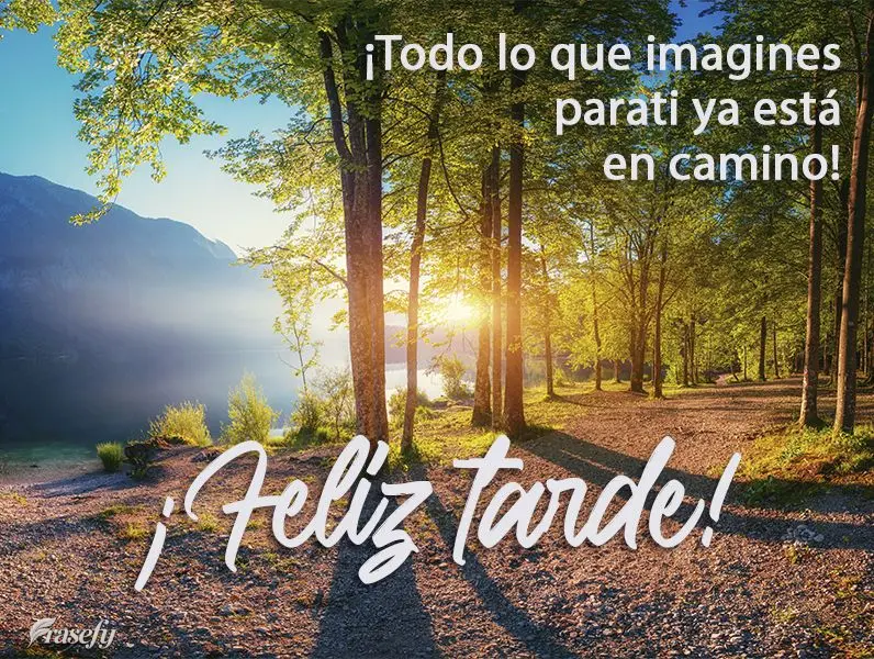 ¡Todo lo que imagines para ti ya está en camino! ¡Feliz tarde!