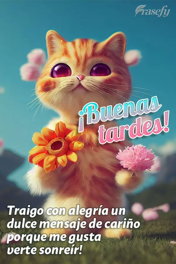 Traigo con alegría un dulce mensaje de cariño porque me gusta verte sonreír! ¡Buenas tardes!