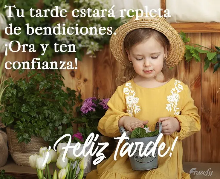 Tu tarde estará repleta de bendiciones. ¡Ora y ten confianza! ¡Feliz tarde!