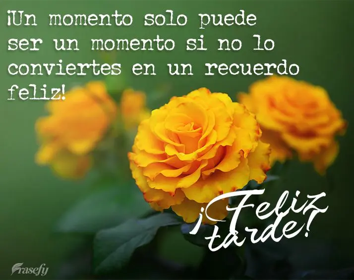 ¡Un momento solo puede ser un momento si no lo conviertes en un recuerdo feliz! ¡Feliz tarde!
