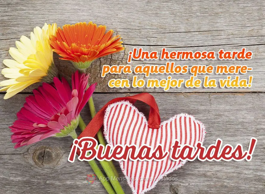 ¡Una hermosa tarde para aquellos que merecen lo mejor de la vida! ¡Buenas tardes!