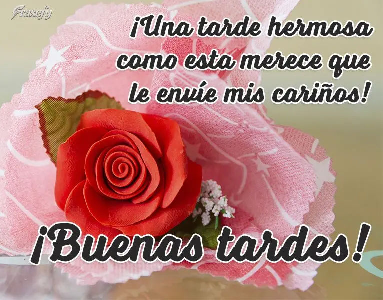 ¡Una tarde hermosa como esta merece que le envíe mis cariños! ¡Buenas tardes!