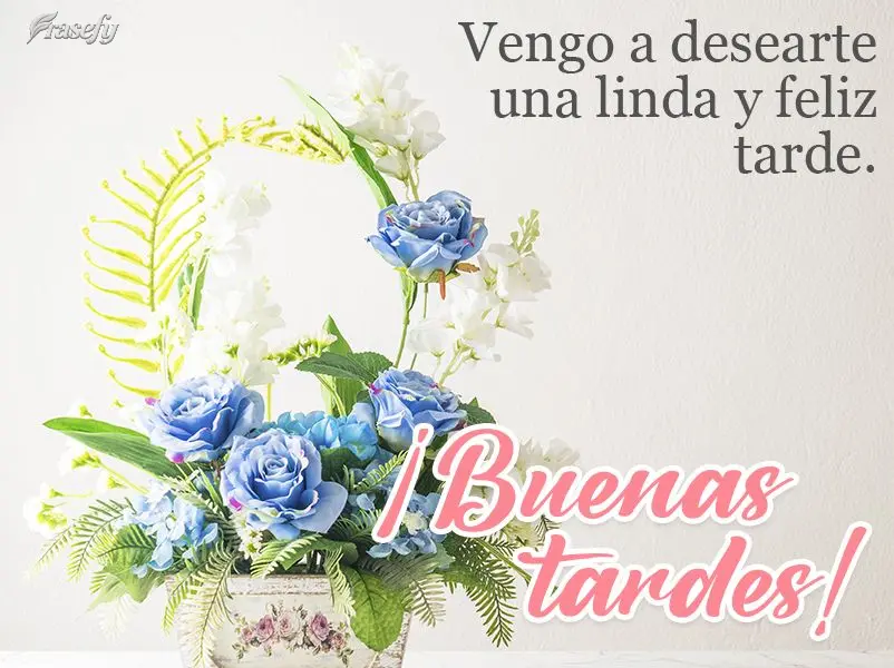 Vengo a desearte una linda y feliz tarde. ¡Buenas tardes!
