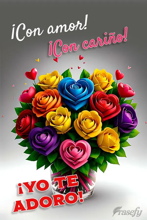 ¡Con amor! ¡Con cariño! ¡Yo te adoro!