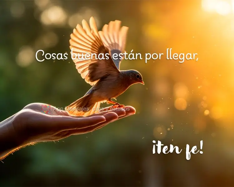 Cosas buenas están por llegar, ¡ten fe!