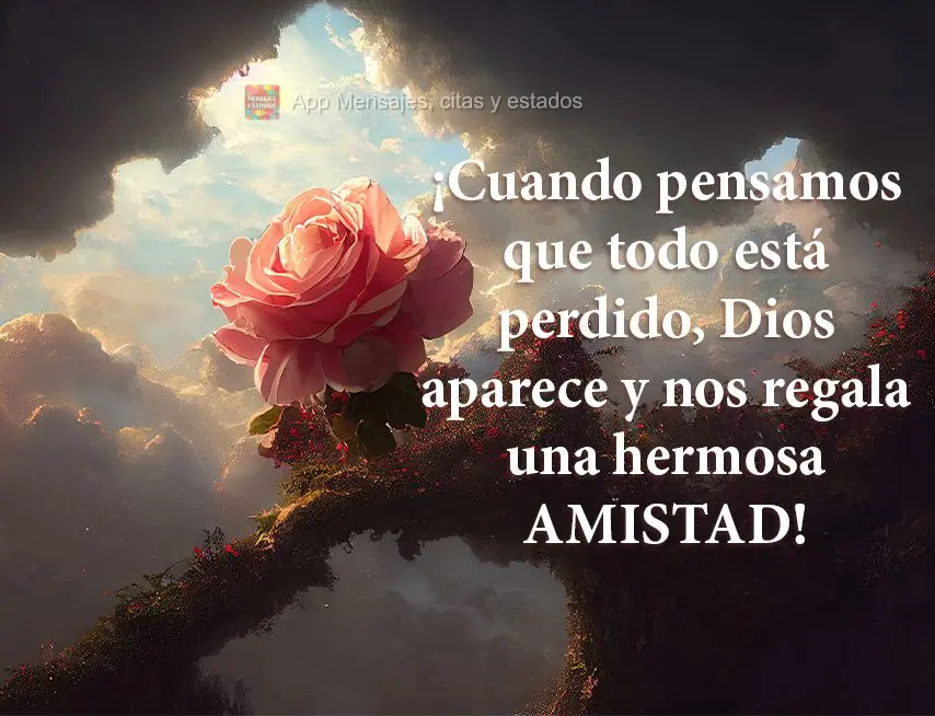 ¡Cuando pensamos que todo está perdido, Dios aparece y nos regala una hermosa amistad!