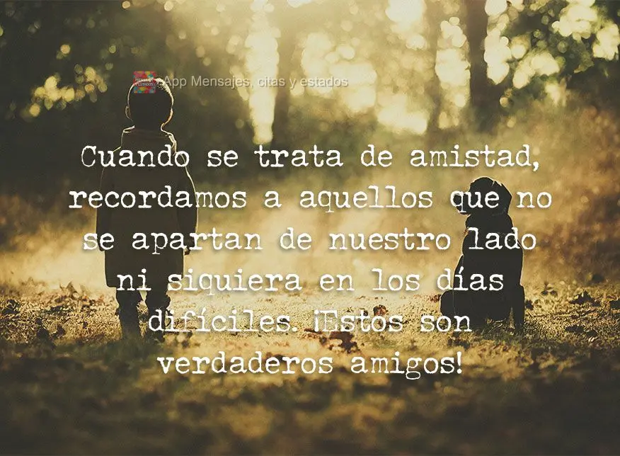 Cuando se trata de amistad, recordamos a aquellos que no se apartan de nuestro lado ni siquiera en los días difíciles. ¡Estos son verdaderos amigos!...