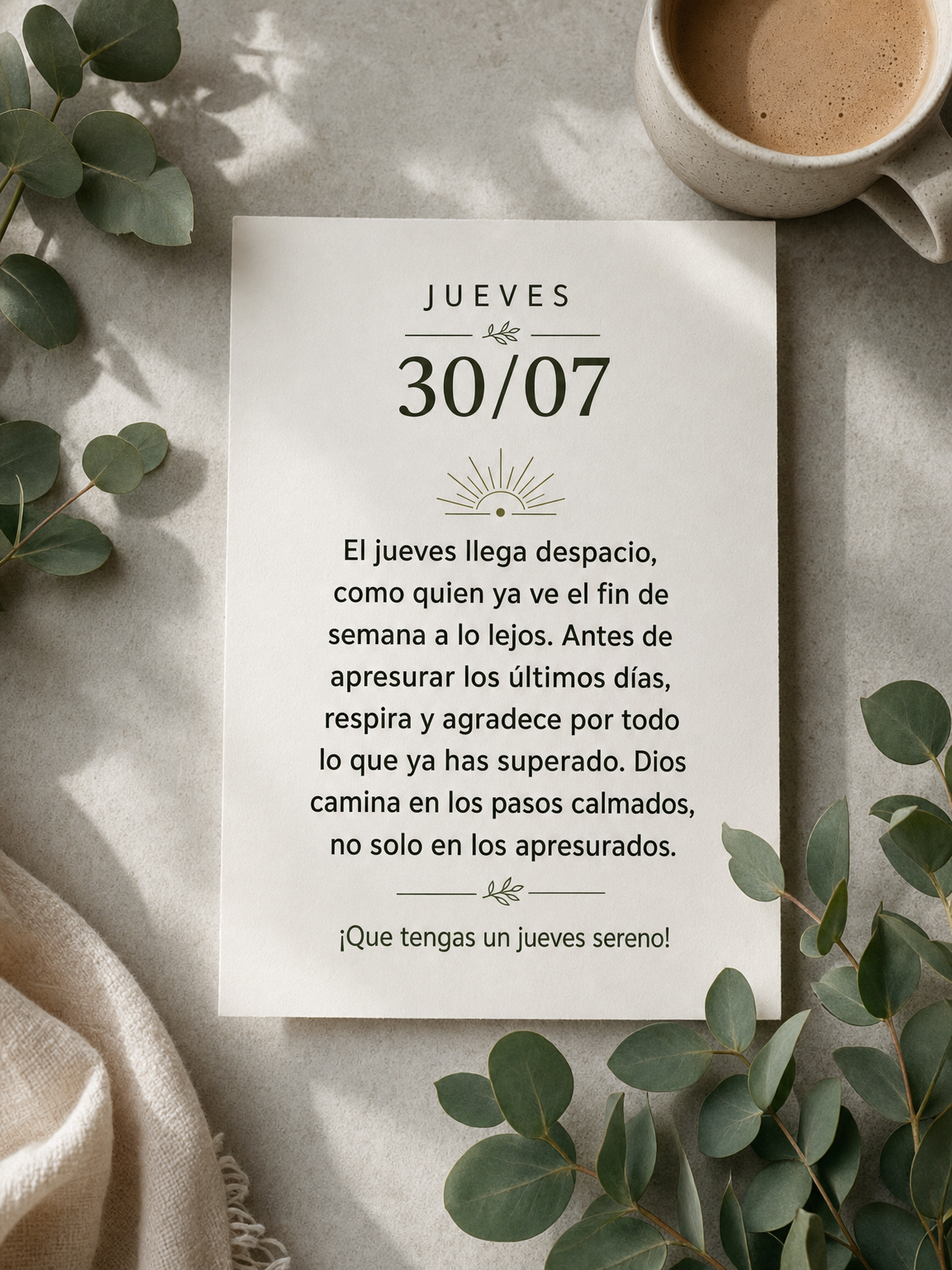 A quinta chega devagar, como quem já enxerga o fim da semana ao longe. Antes de apressar os últimos dias, respire e agradeça pelo tanto que você já ...