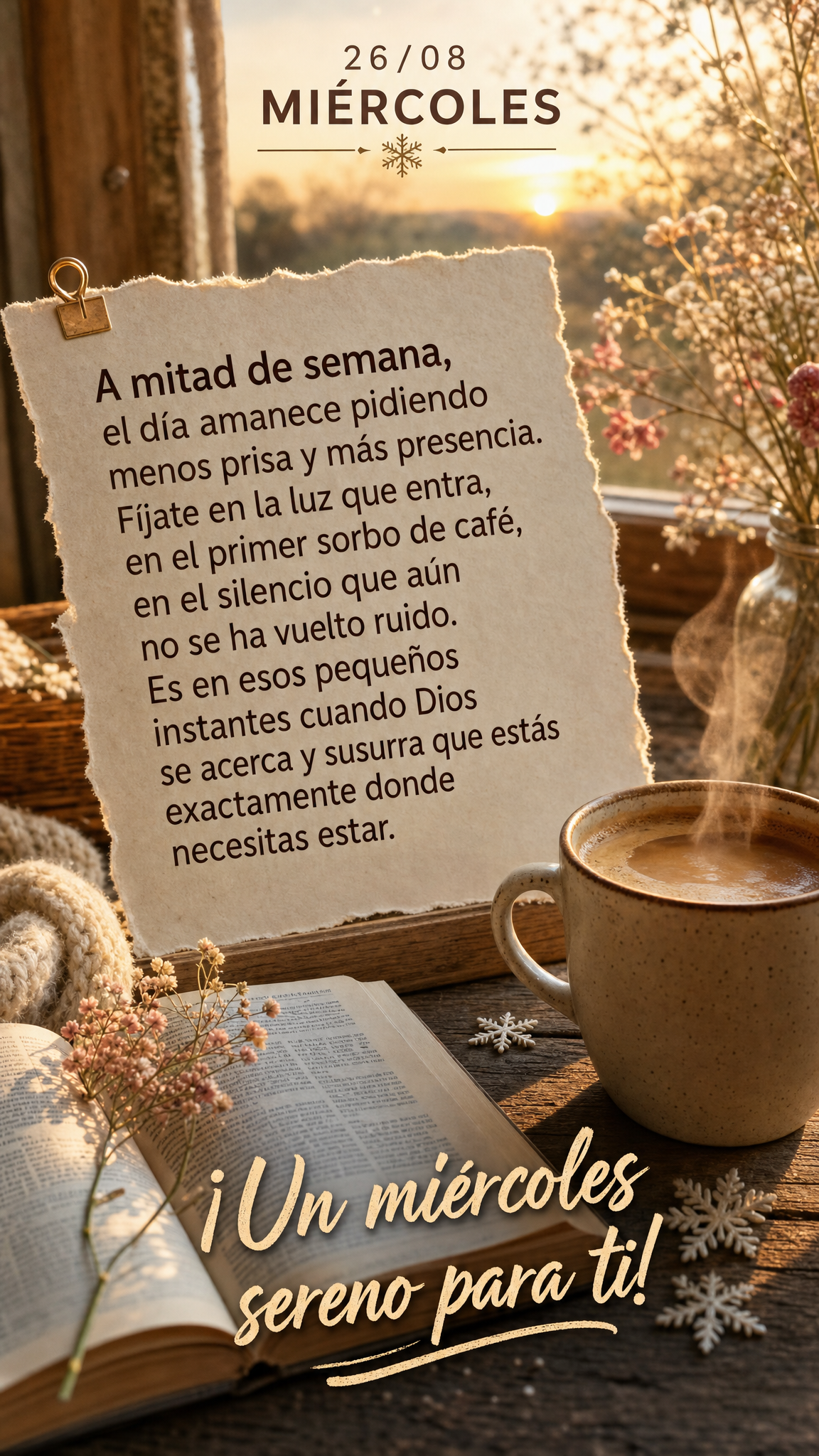 No meio da semana, o dia amanhece pedindo menos pressa e mais presença. Repare na luz que entra, no primeiro gole de café, no silêncio que ainda não ...