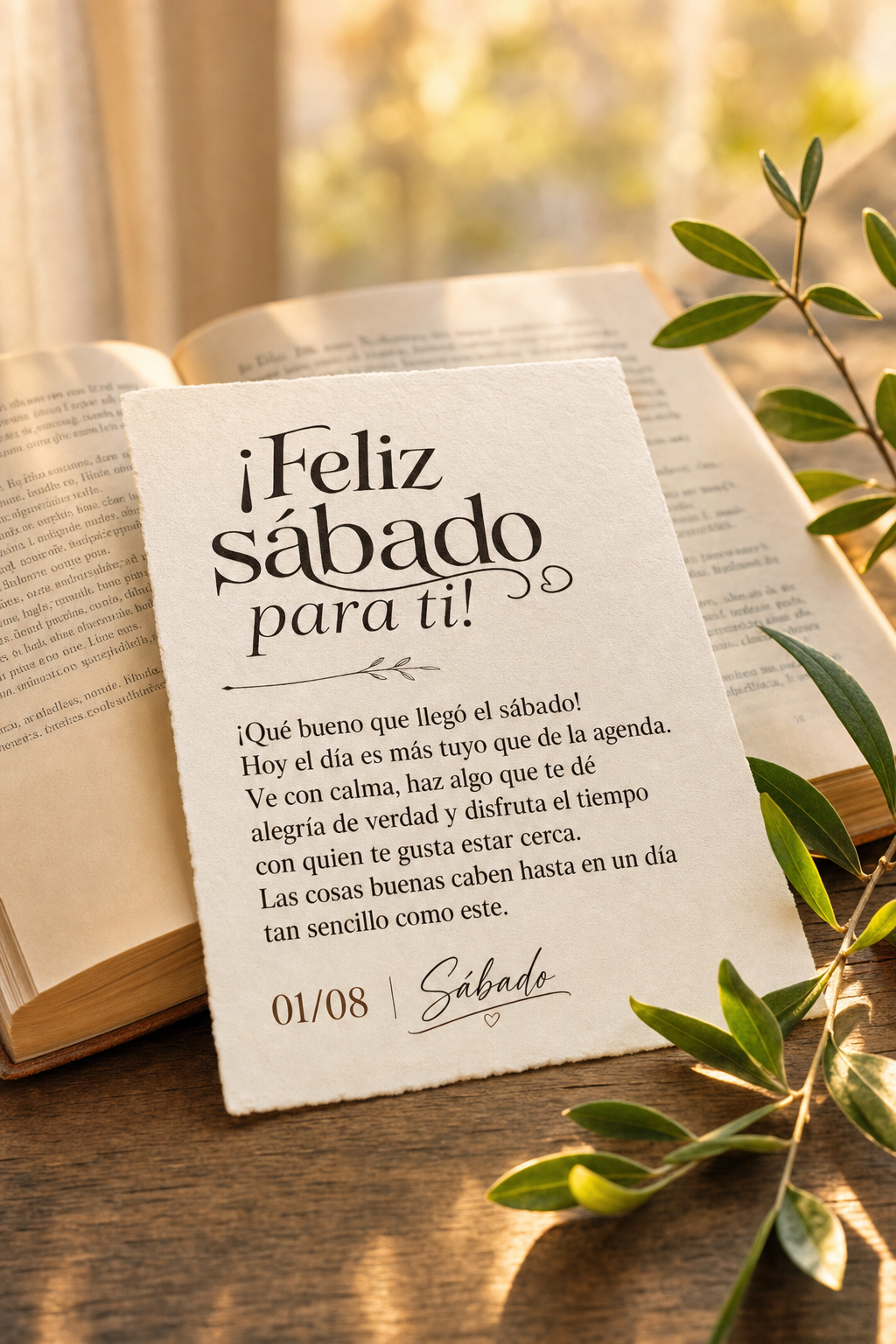 Que bom que o sábado chegou! Hoje o dia é mais seu do que da agenda. Vá com calma, faça algo que te dê alegria de verdade e aproveite o tempo com qu...
