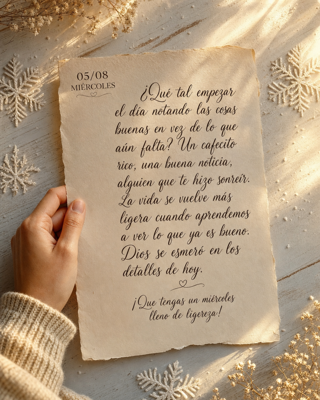 Que tal começar o dia reparando nas coisas boas em vez do que ainda falta? Um café gostoso, uma boa notícia, alguém que te fez sorrir. A vida vai fic...