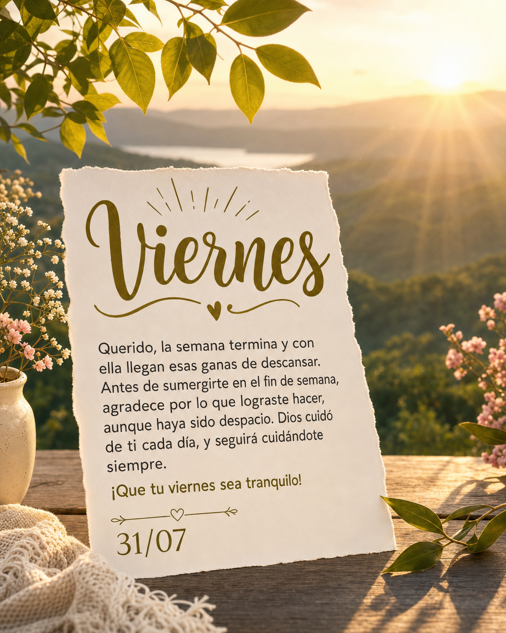 Querido, a semana acaba e com ela vem aquele desejo de descansar. Antes de mergulhar no fim de semana, agradeça pelo que você conseguiu fazer, mesmo de...