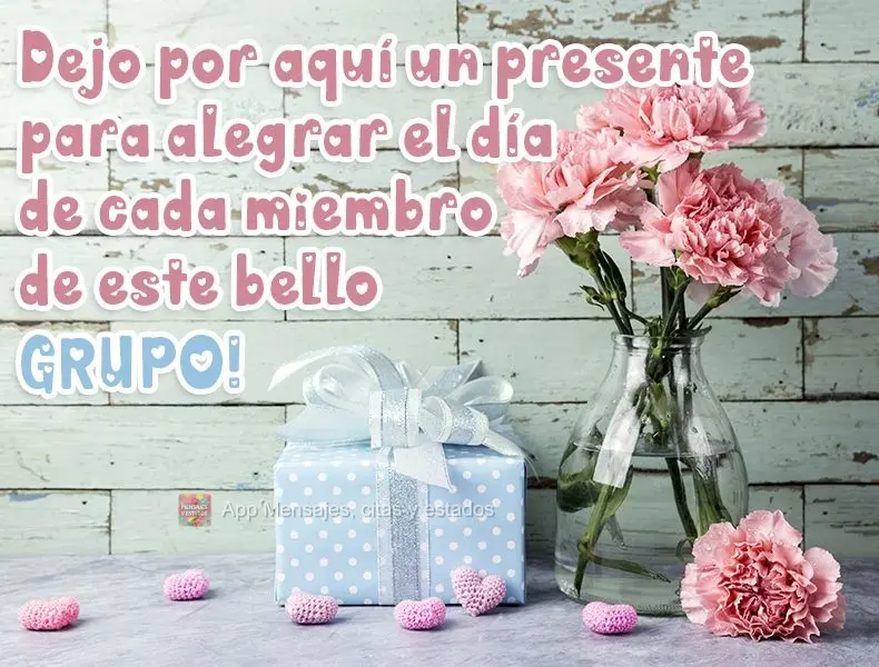 Dejo por aquí un presente para alegrar el día de cada miembro de este bello grupo.