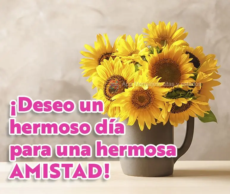 ¡Deseo un hermoso día para una hermosa amistad!