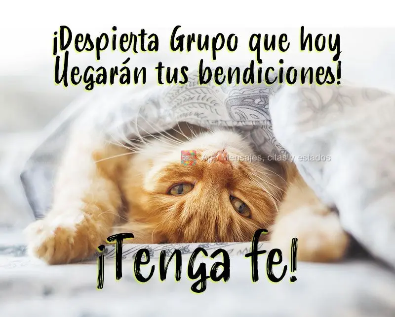 ¡Despierta Grupo que hoy llegarán tus bendiciones! ¡Tenga fe!