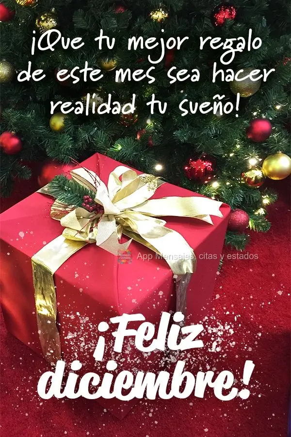 ¡Que tu mejor regalo de este mes sea hacer realidad tu sueño! ¡Feliz diciembre!