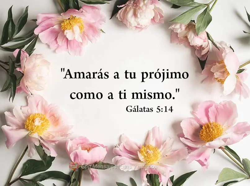 "Amarás a tu prójimo como a ti mismo." Gálatas 5:14