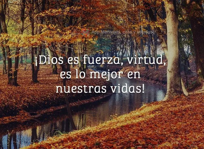 ¡Dios es fuerza, virtud, es lo mejor en nuestras vidas!