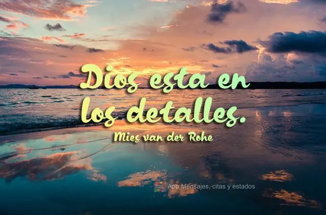 Dios esta en los detalles. Mies van der Rohe