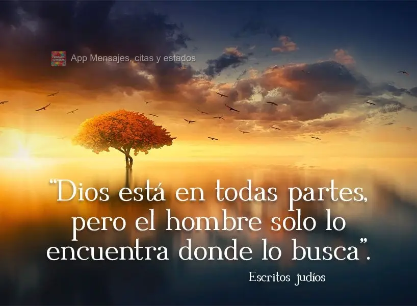 "Dios está en todas partes, pero el hombre solo lo encuentra donde lo busca". Escritos judíos