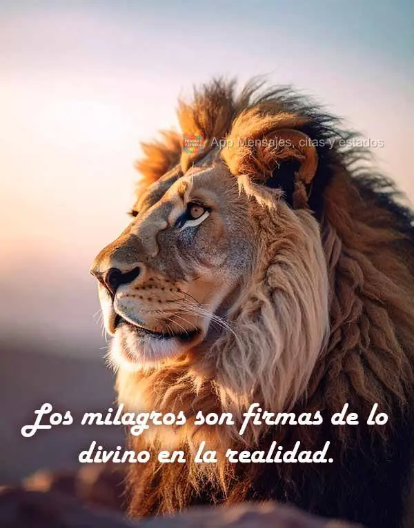 Los milagros son firmas de lo divino en la realidad.