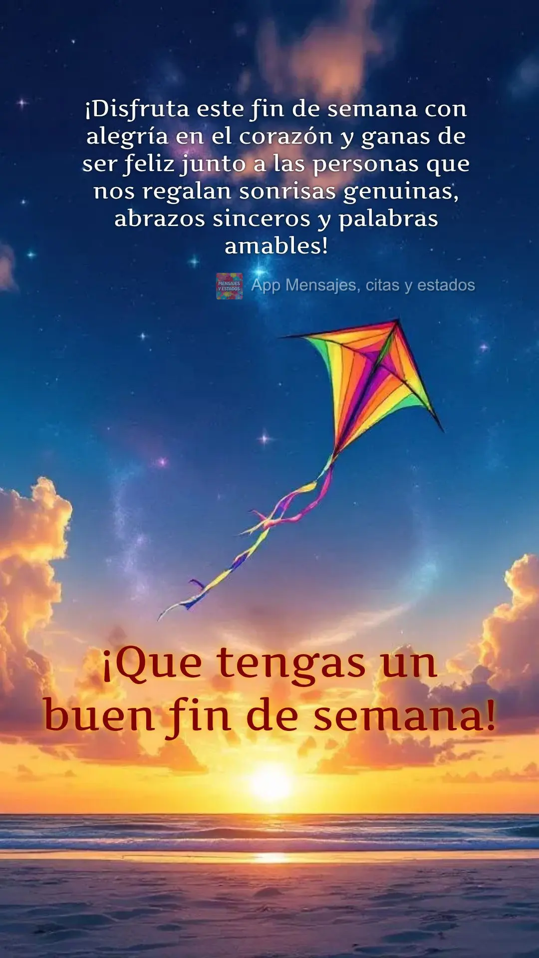¡Disfruta este fin de semana con alegría en el corazón y ganas de ser feliz junto a las personas que nos regalan sonrisas genuinas, abrazos sinceros y...
