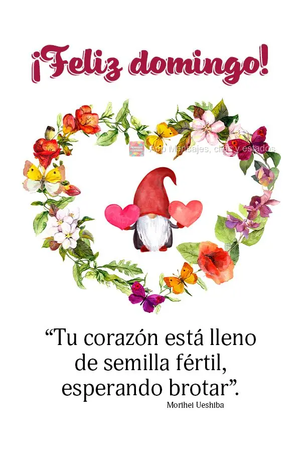 “Tu corazón está lleno de semilla fértil esperando brotar”. ¡Feliz domingo!  Morihei Ueshiba