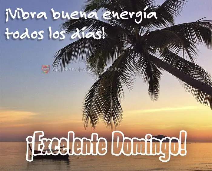¡Vibra buena energía todos los días! ¡Excelente domingo!