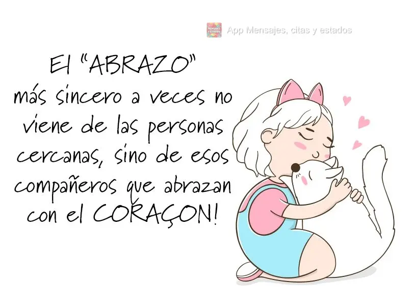 ¡El abrazo más sincero a veces no viene de las personas cercanas, sino de esos compañeros que abrazan con el corazón!