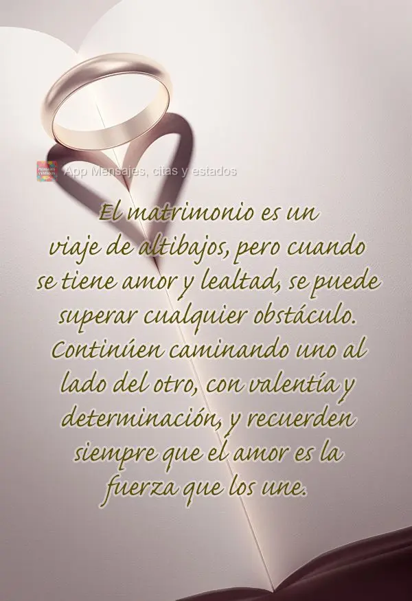 El matrimonio es un viaje de altibajos, pero cuando se tiene amor y lealtad, se puede superar cualquier obstáculo. Continúen caminando uno al lado del ...