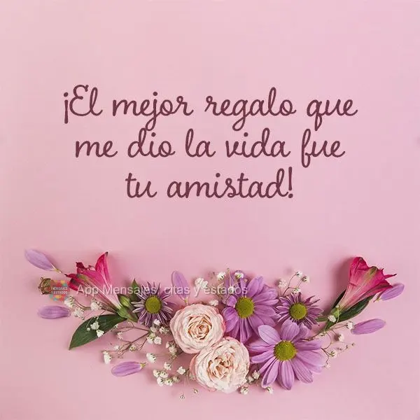 ¡El mejor regalo que me dio la vida fue tu amistad!
