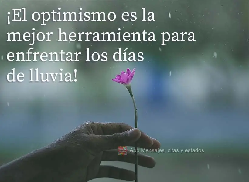 ¡El optimismo es la mejor herramienta para enfrentar los días de lluvia!
