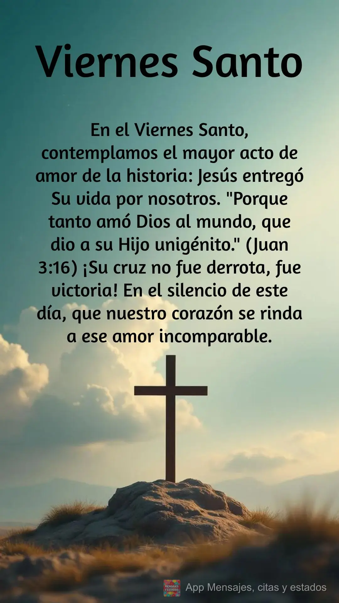 En el Viernes Santo, contemplamos el mayor acto de amor de la historia: Jesús entregó Su vida por nosotros. "Porque tanto amó Dios al mundo, que dio a...