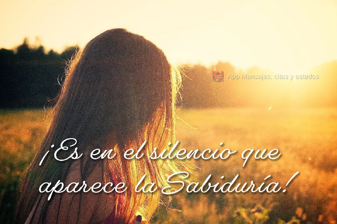 ¡Es en el silencio que aparece la Sabiduría!