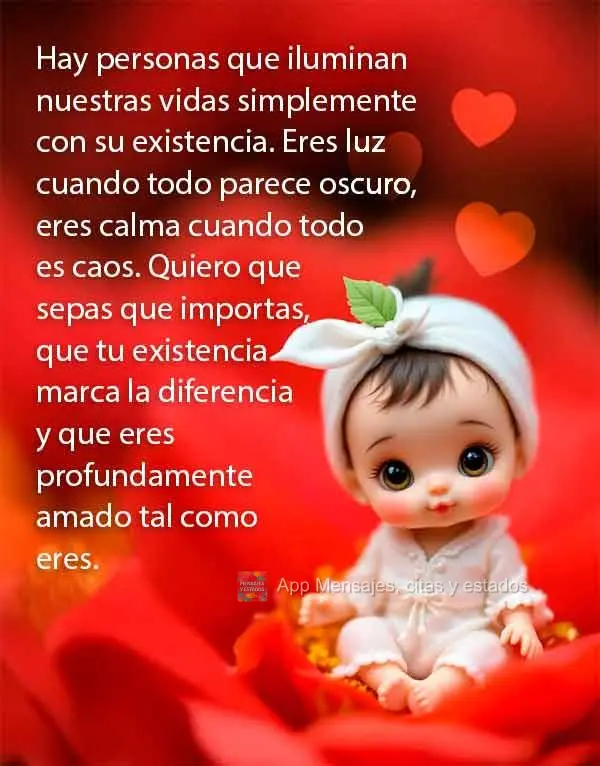 Hay personas que iluminan nuestras vidas simplemente con su existencia. Eres luz cuando todo parece oscuro, eres calma cuando todo es caos. Quiero que se...