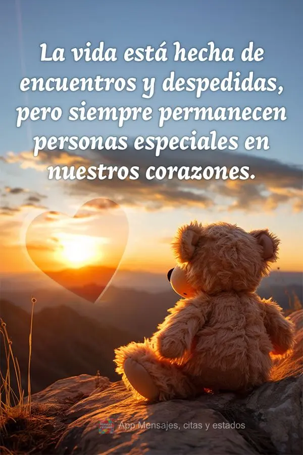 La vida está hecha de encuentros y despedidas, pero siempre permanecen personas especiales en nuestros corazones.