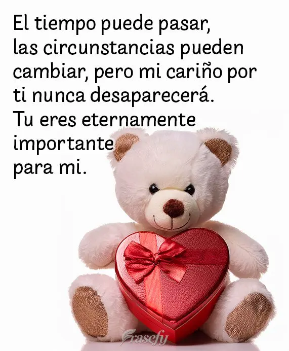 O tempo pode passar, as circunstâncias podem mudar, mas o meu afeto por você nunca irá diminuir. Você é eternamente importante para mim.