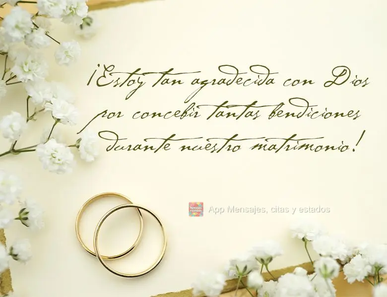 ¡Estoy tan agradecida con Dios por concebir tantas bendiciones durante nuestro matrimonio!