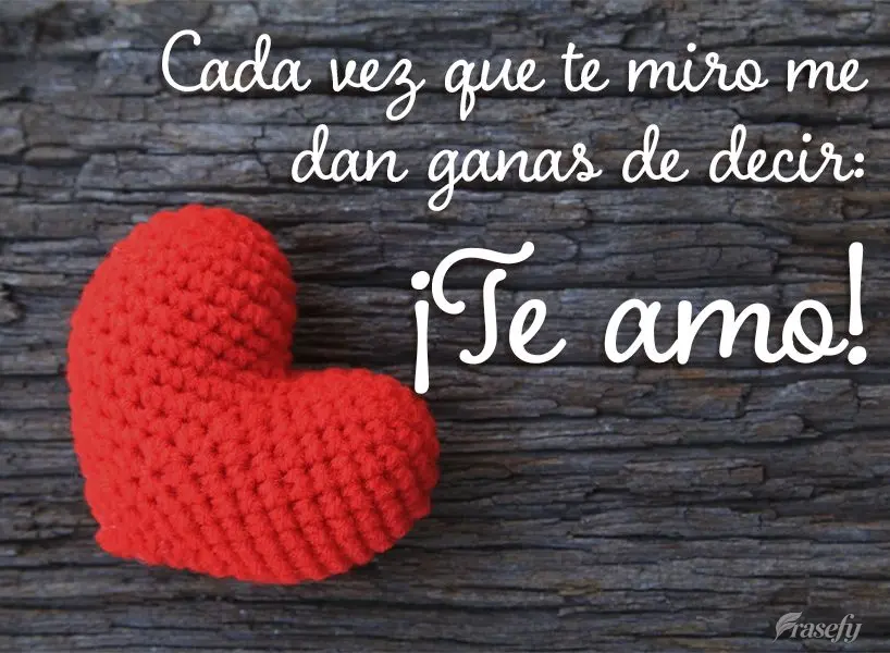 Cada vez que te olho sinto vontade de dizer: Te amo!
