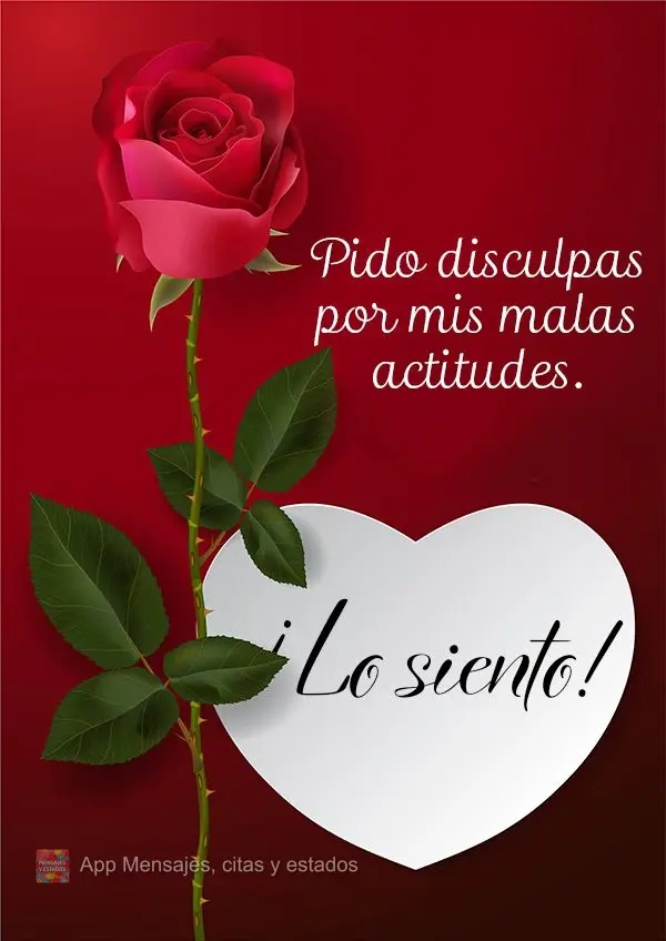 Pido disculpas por mis malas actitudes. ¡Lo siento!