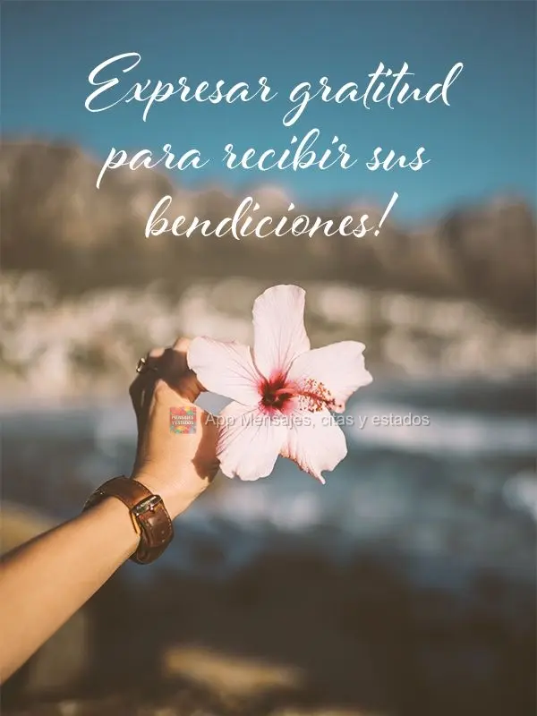 Expresar gratitud para recibir sus bendiciones!