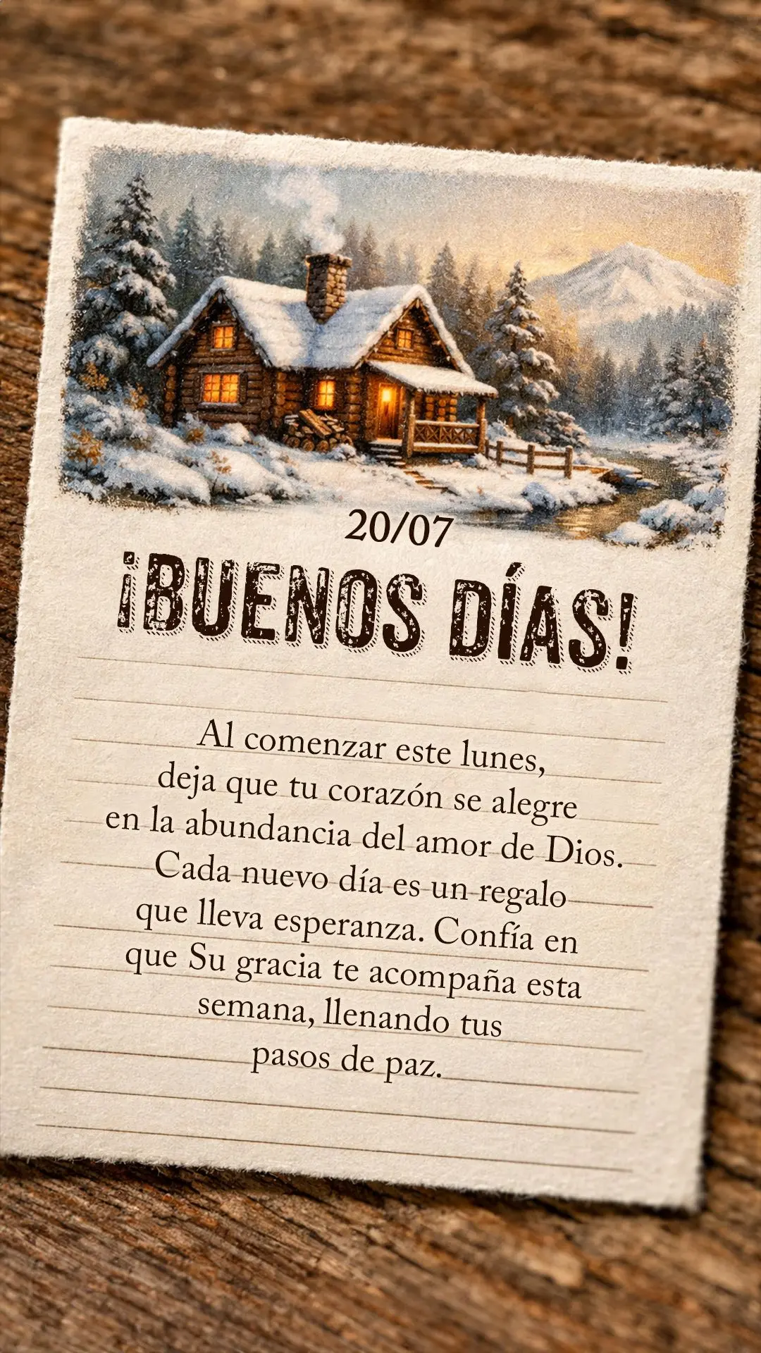 Al comenzar este lunes, deja que tu corazón se alegre en la abundancia del amor de Dios. Cada nuevo día es un regalo que lleva esperanza. Confía en qu...