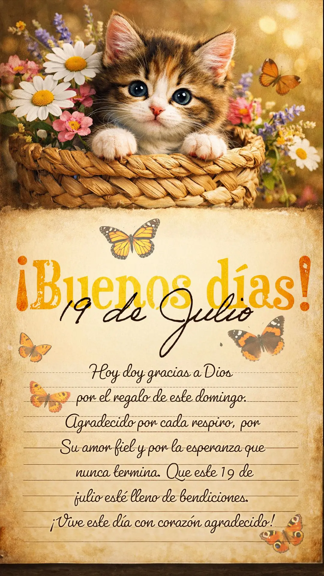 ¡Buenos días! Hoy doy gracias a Dios por el regalo de este domingo. Agradecido por cada respiro, por Su amor fiel y por la esperanza que nunca termina....