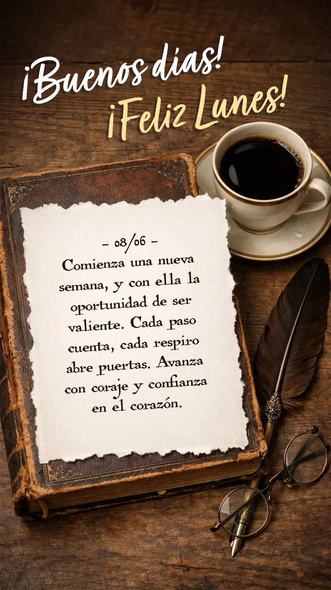 Comienza una nueva semana, y con ella la oportunidad de ser valiente. Cada paso cuenta, cada respiro abre puertas. Avanza con coraje y confianza en el co...