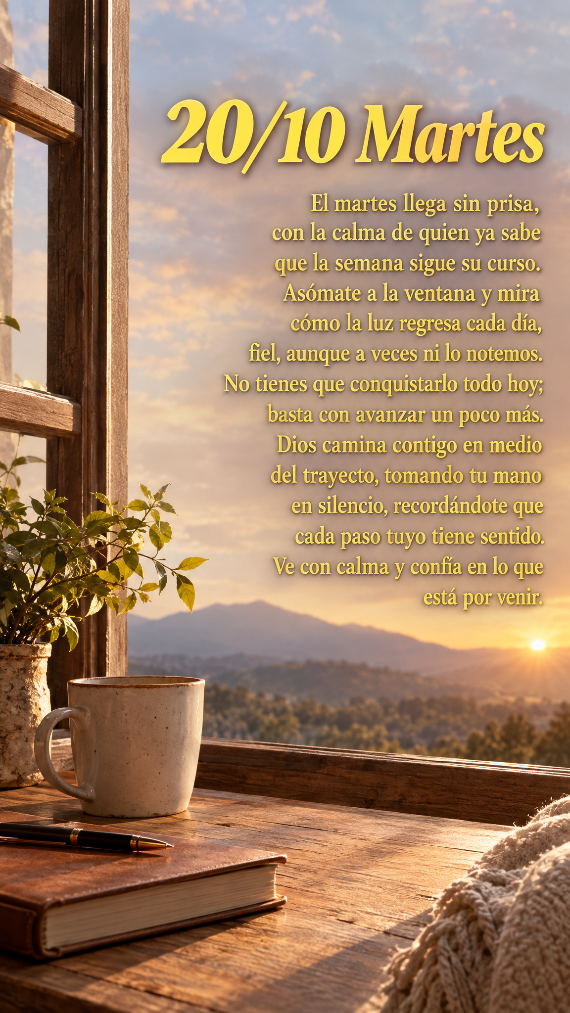 El martes llega sin prisa, con la calma de quien ya sabe que la semana sigue su curso. Asómate a la ventana y mira cómo la luz regresa cada día, fiel,...