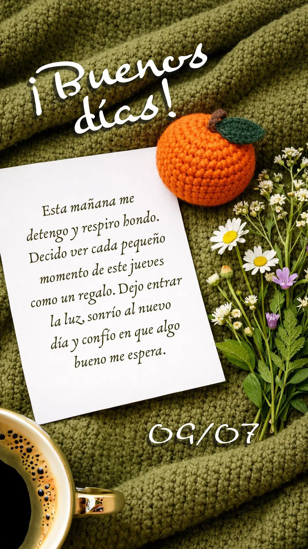 Esta mañana me detengo y respiro hondo. Decido ver cada pequeño momento de este jueves como un regalo. Dejo entrar la luz, sonrío al nuevo día y conf...