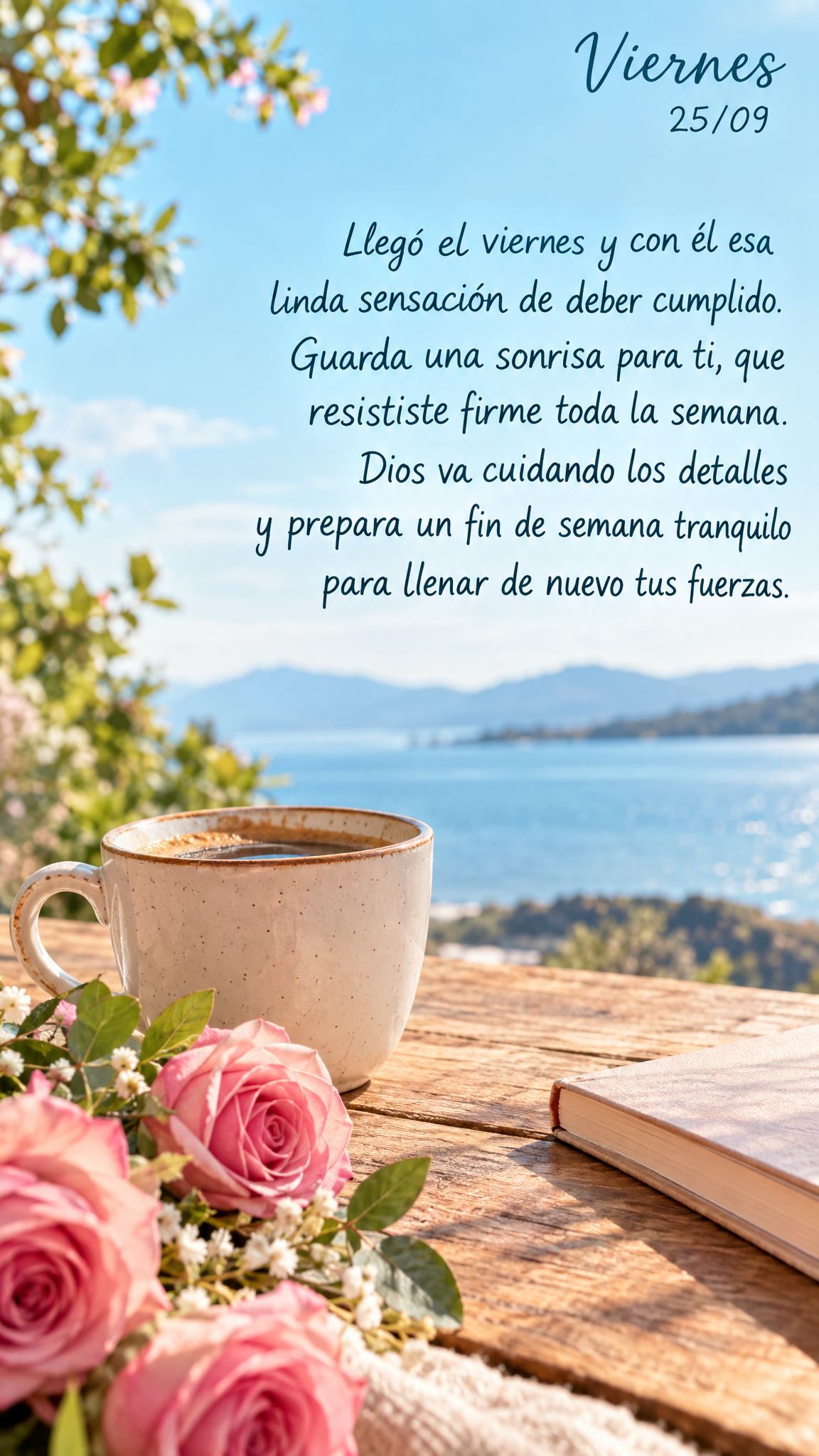 Llegó el viernes y con él esa linda sensación de deber cumplido. Guarda una sonrisa para ti, que resististe firme toda la semana. Dios va cuidando los...