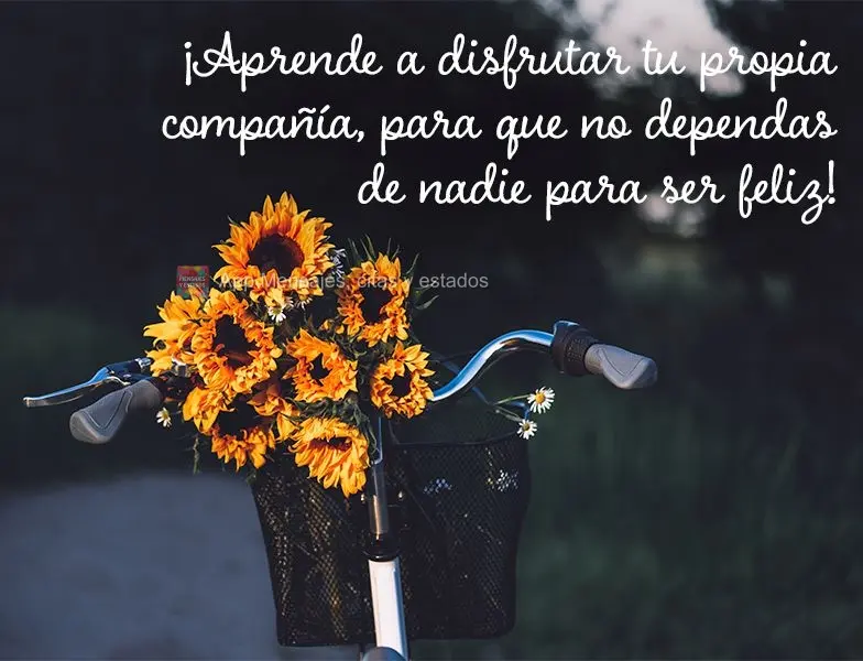 ¡Aprende a disfrutar tu propia compañía, para que no dependas de nadie para ser feliz!