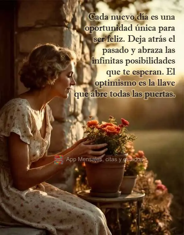 Cada nuevo día es una oportunidad única para ser feliz. Deja atrás el pasado y abraza las infinitas posibilidades que te esperan. El optimismo es la l...